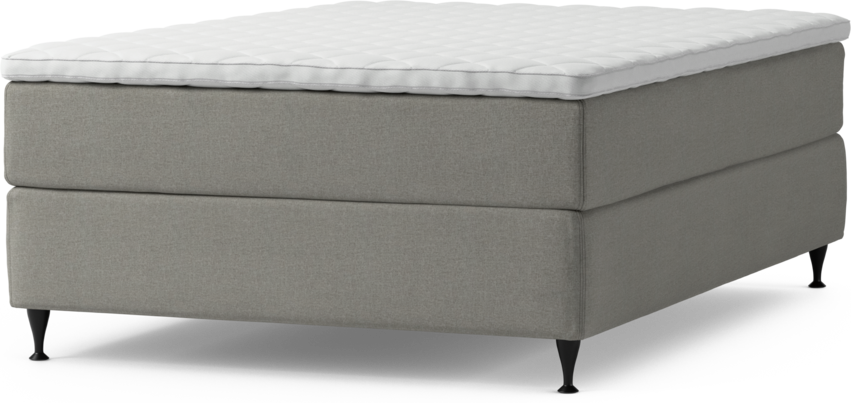 Delux Exclusive - Kontinentalsäng, enkelsäng 140 cm med bäddmadrass och sängben - Grå