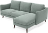 Madison Lux - 2-sits soffa med schäslong höger - Turkos