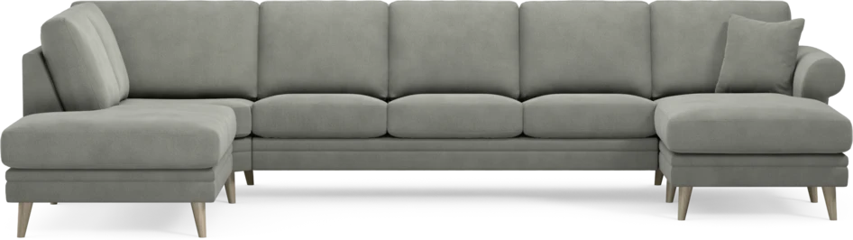 Eden - 3-sits soffa med divan vänster och schäslong höger - Grå