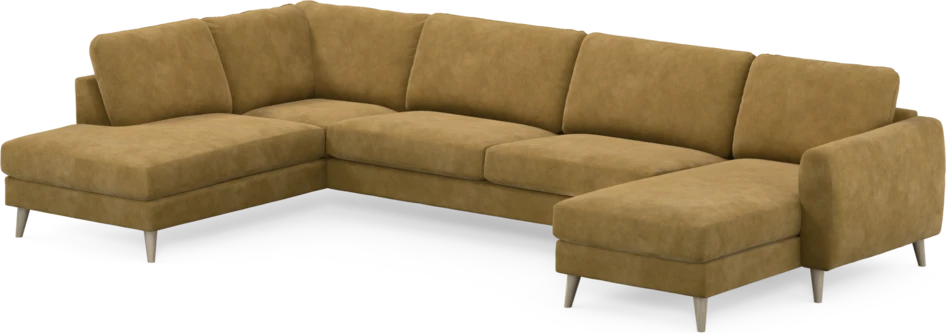 Bridge - 3-sits soffa med divan vänster och schäslong höger - Gul