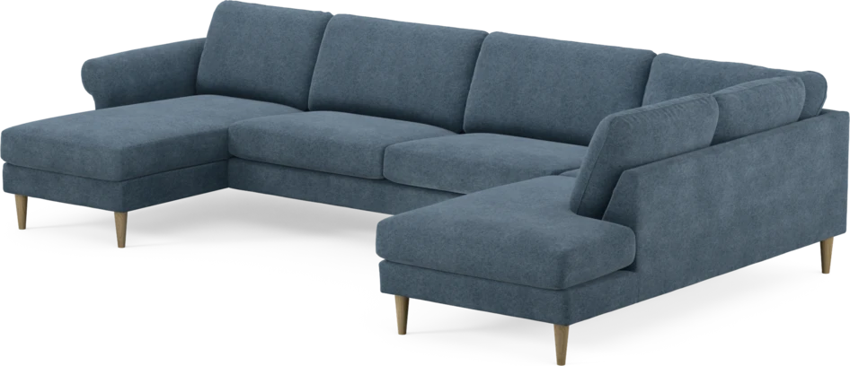 Bridge - 3-sits soffa med schäslong vänster och divan höger - Blå