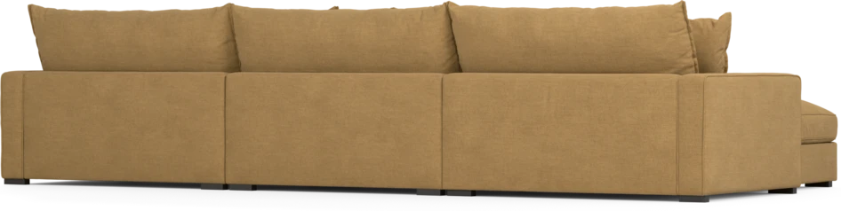 Rossi - 4-sits soffa med schäslong XL vänster - Gul
