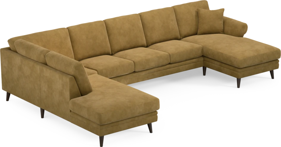 Eden - 3-sits soffa med divan vänster och schäslong höger - Gul
