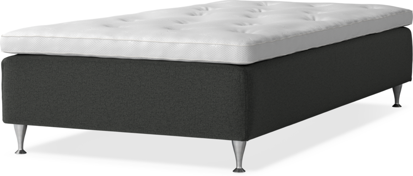 Delux Sense - Ramsäng, enkelsäng med bäddmadrass - Grå