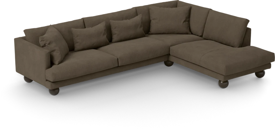 Harper - 3-sits soffa med divan höger - Brun