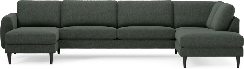 Bridge - 3-sits soffa med schäslong vänster och divan höger - Grön