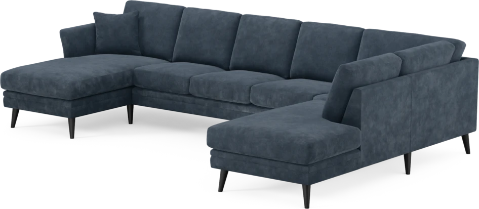 Eden - 3-sits soffa med schäslong vänster och divan höger - Blå
