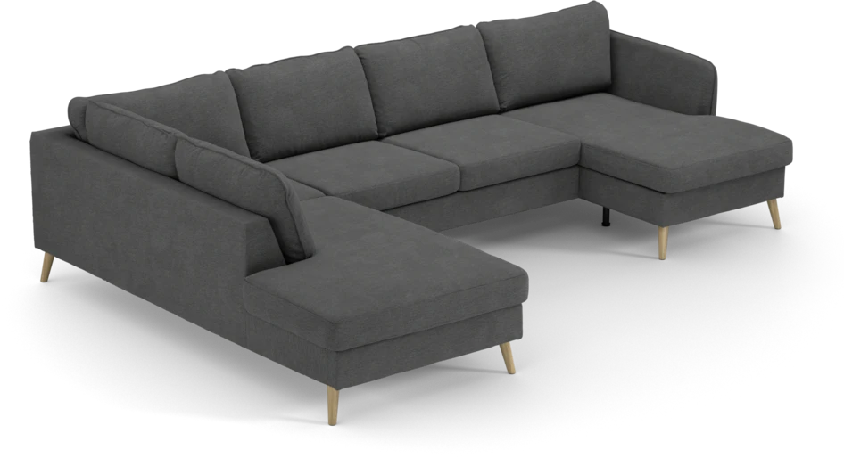 County - 3-sits soffa med divan vänster och schäslong höger - Grå