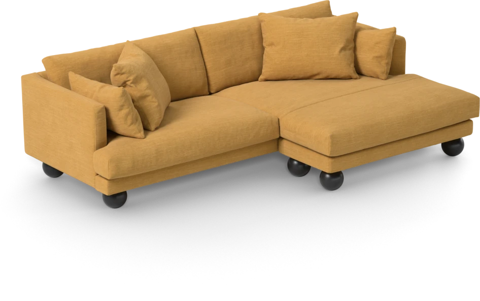 Harper - 4-sits med schäslong XL höger - Gul