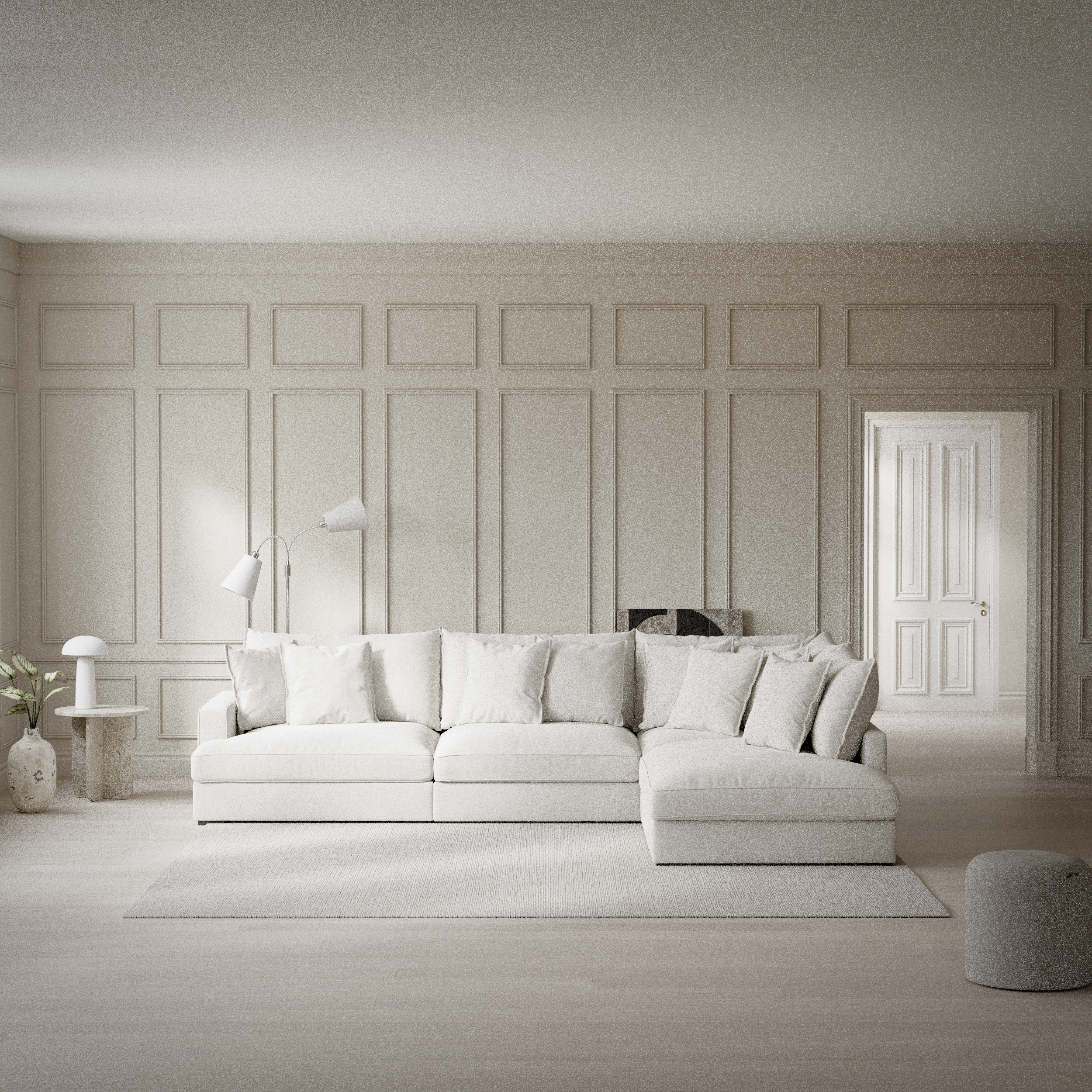 Rossi, 3-sits soffa med divan höger