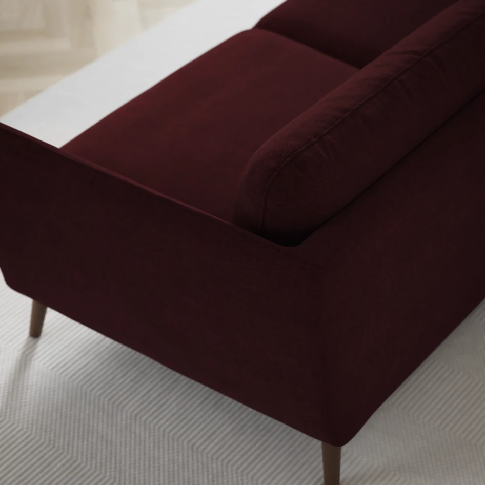 Madison Lux - 2-sits soffa med schäslong höger - Röd