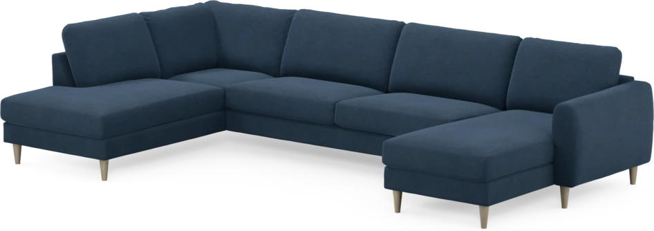 Bridge - 3-sits soffa med divan vänster och schäslong höger - Blå