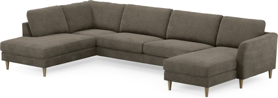 Bridge - 3-sits soffa med divan vänster och schäslong höger - Brun