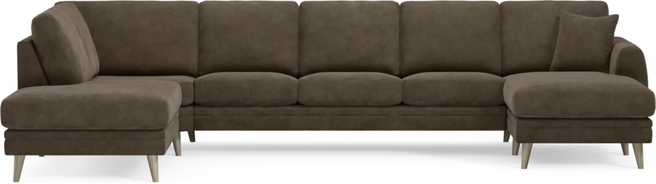 Eden - 3-sits soffa med divan vänster och schäslong höger - Brun