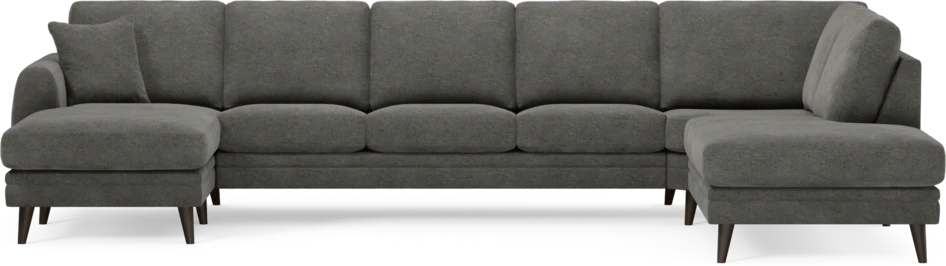 Eden - 3-sits soffa med schäslong vänster och divan höger - Grå
