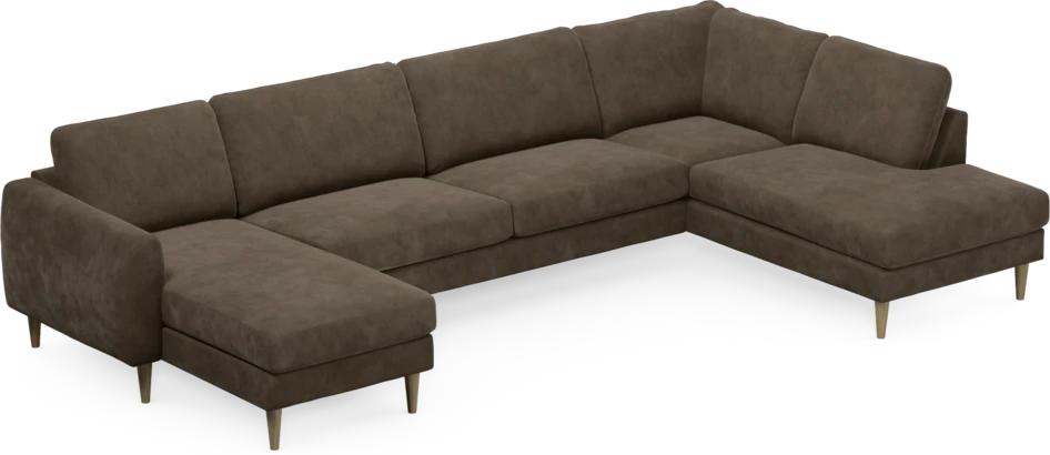 Bridge - 3-sits soffa med schäslong vänster och divan höger - Brun