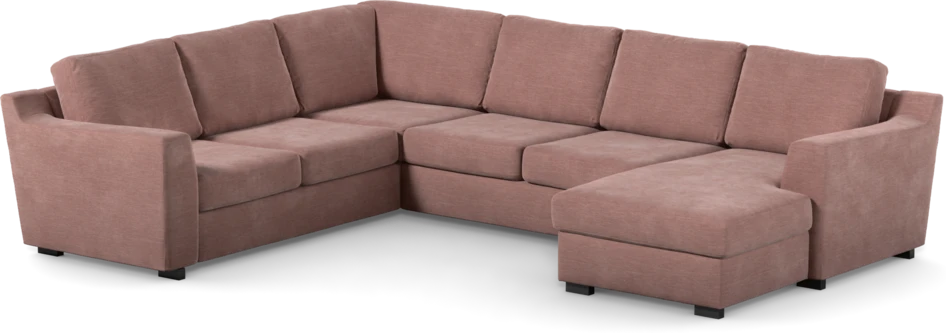 Friday - Hörnsoffa, 2+3-sits med schäslong höger - Rosa