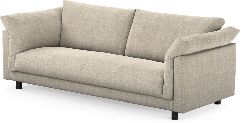 Cherrie - 3-sits soffa, hel dyna, fast klädsel - Beige