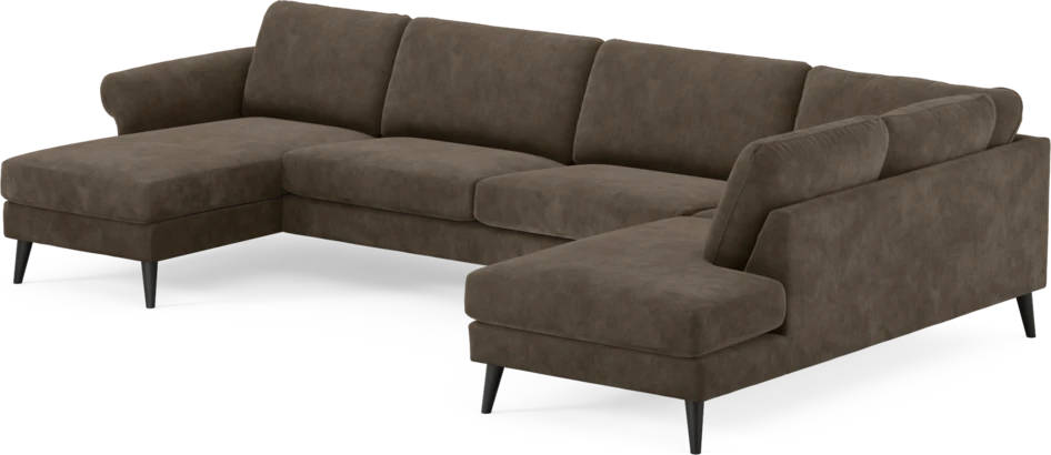 Bridge - 3-sits soffa med schäslong vänster och divan höger - Brun