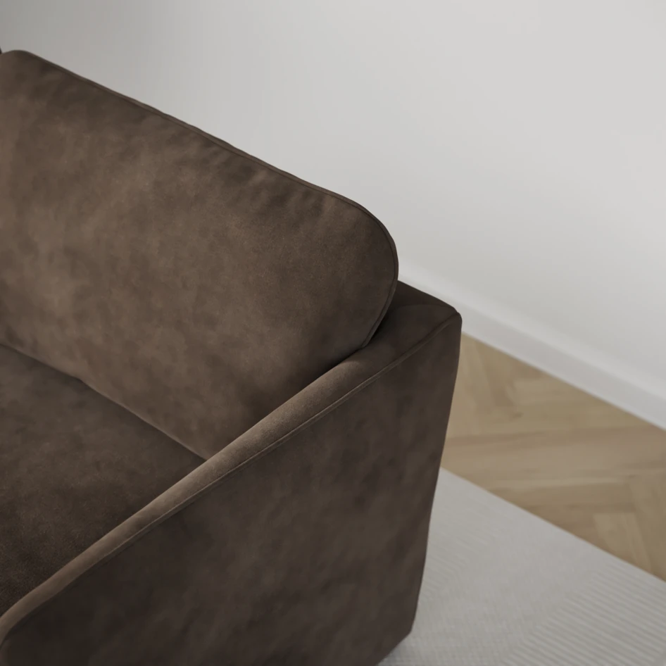 Öland - Bäddsoffa 3-sits, längsbäddad - Brun
