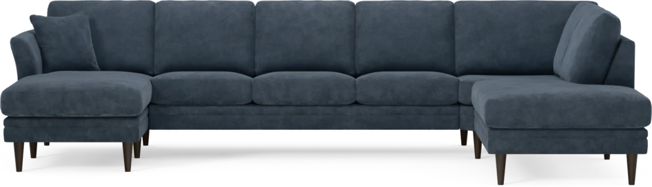 Eden - 3-sits soffa med schäslong vänster och divan höger - Blå