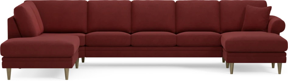 Eden - 3-sits soffa med divan vänster och schäslong höger - Röd