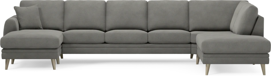 Eden - 3-sits soffa med schäslong vänster och divan höger - Grå