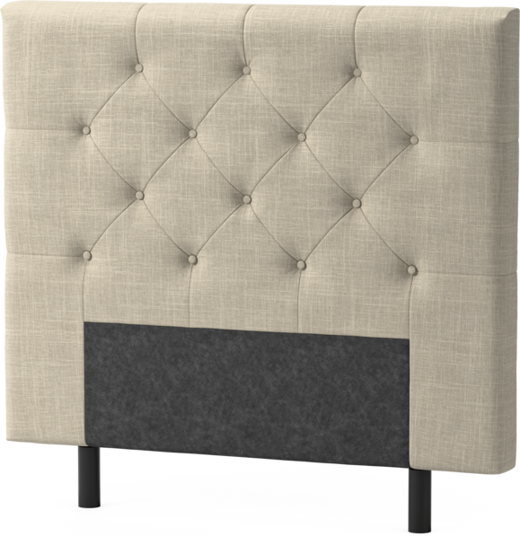 Delux Pikerad Låg - Sänggavel, 90-210 cm - Beige