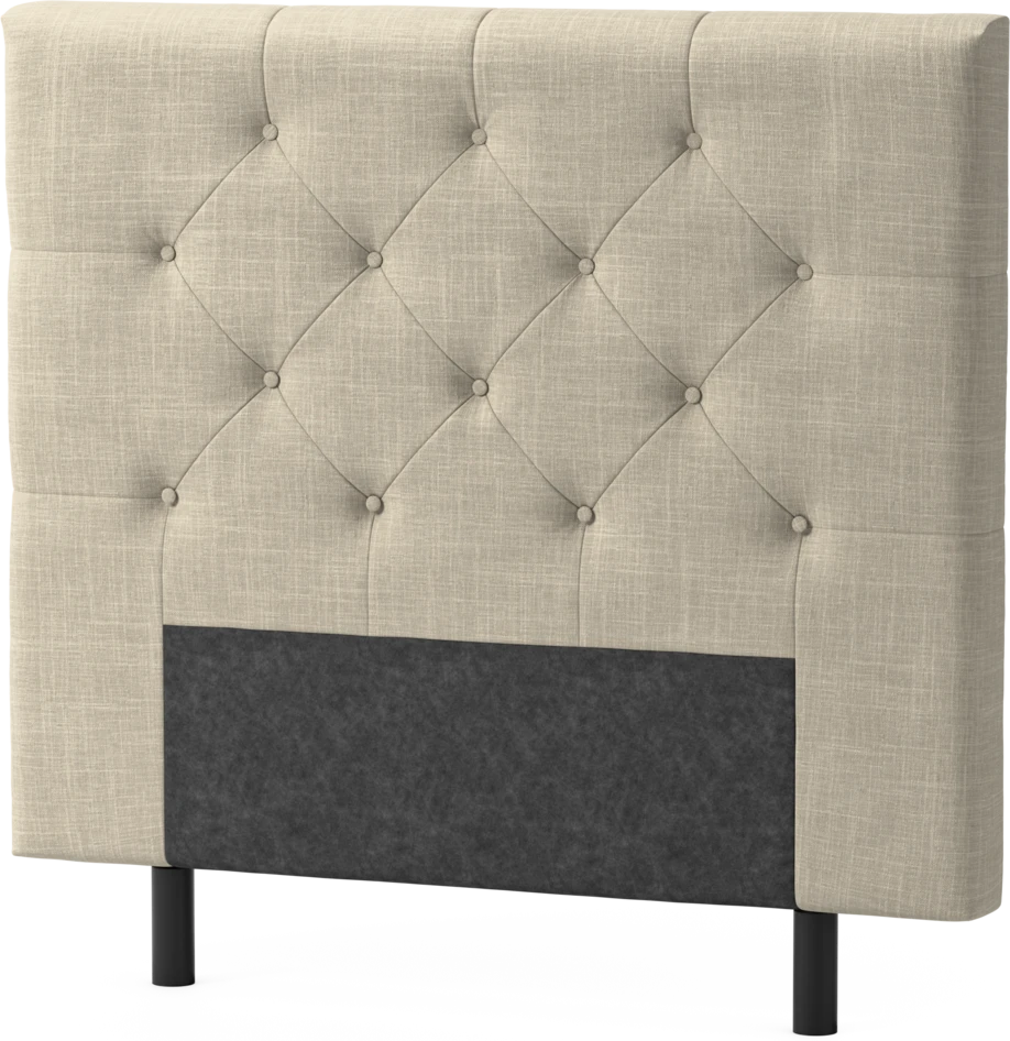 Delux Pikerad Låg - Sänggavel, 90-210 cm - Beige