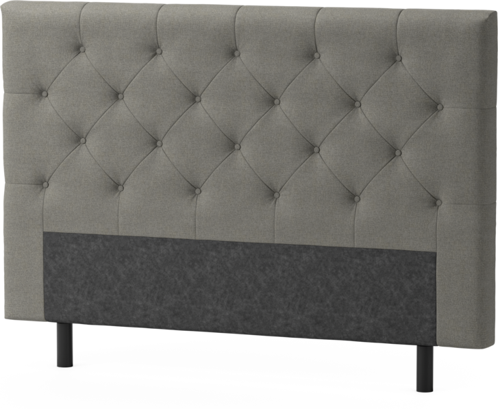 Delux Pikerad Låg - Sänggavel, 90-210 cm - Grå