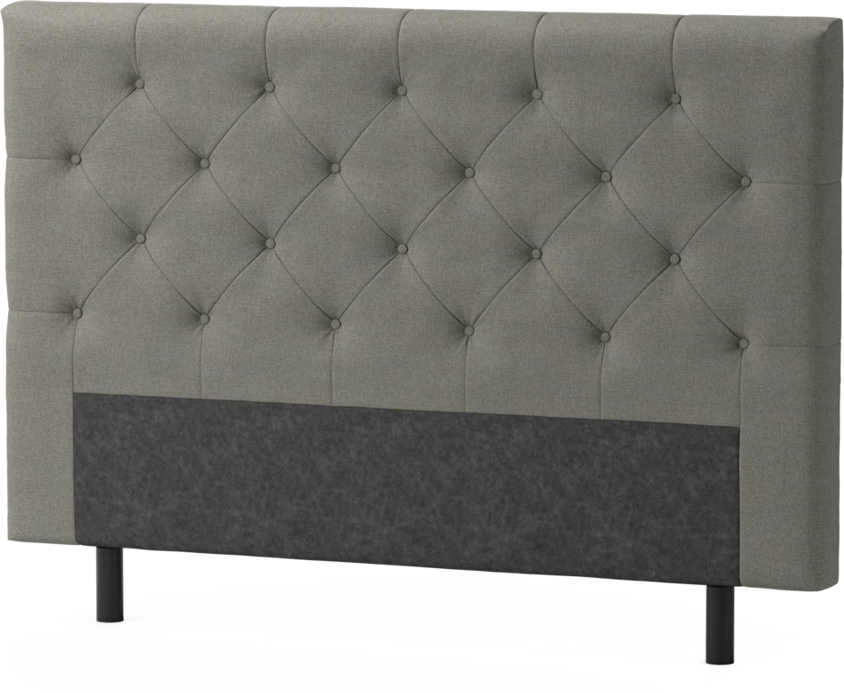 Delux Pikerad Låg - Sänggavel, 90-210 cm - Grå