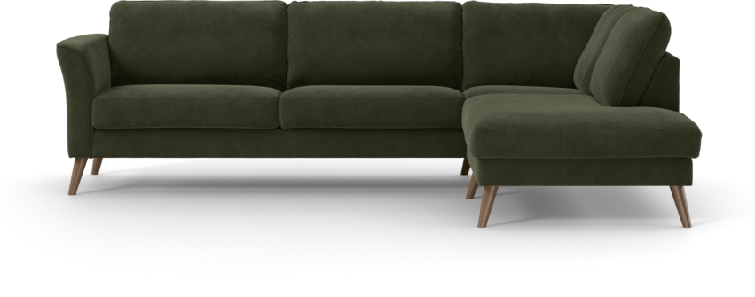 Bridge - 3-sits soffa med divan höger - Grön