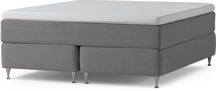 Delux Dream - Kontinentalsäng, dubbelsäng med bäddmadrass och sängben - Grå