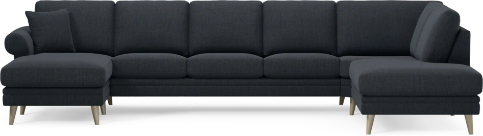 Eden - 3-sits soffa med schäslong vänster och divan höger - Blå