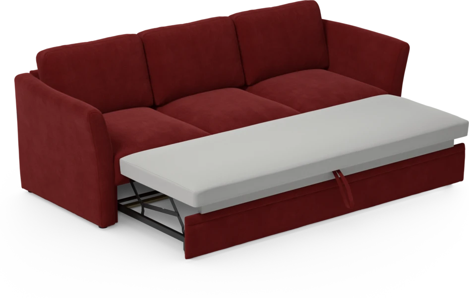 Öland - Bäddsoffa 3-sits, längsbäddad - Röd