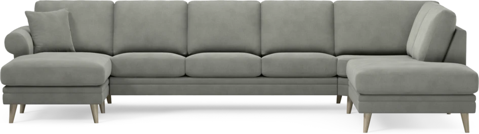 Eden - 3-sits soffa med schäslong vänster och divan höger - Grå