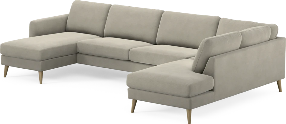 Bridge - 3-sits soffa med schäslong vänster och divan höger - Brun