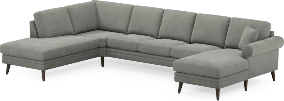 Eden - 3-sits soffa med divan vänster och schäslong höger - Grå