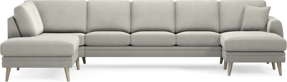 Eden - 3-sits soffa med divan vänster och schäslong höger - Grå