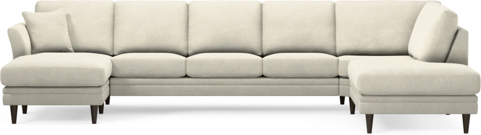 Eden - 3-sits soffa med schäslong vänster och divan höger - Vit