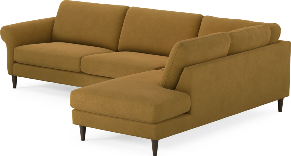 Bridge - 3-sits soffa med divan höger - Gul