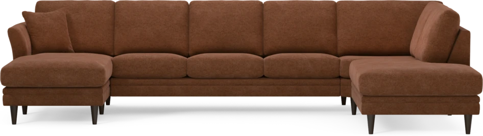 Eden - 3-sits soffa med schäslong vänster och divan höger - Orange