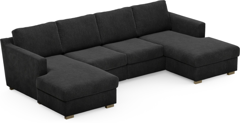Friday - 2-sits soffa med två schäslonger - Blå