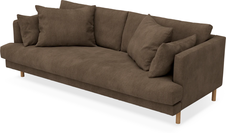 Harper - 3-sits soffa, hel dyna - Brun