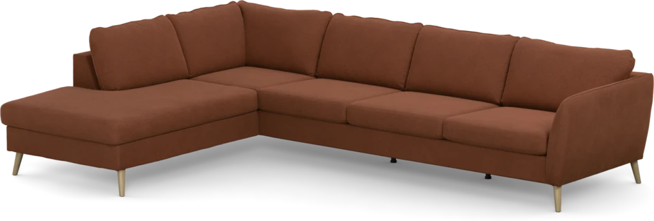 County - 3-sits soffa med divan vänster - Orange