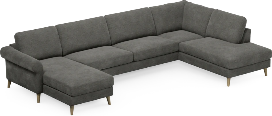 Bridge - 3-sits soffa med schäslong vänster och divan höger - Grå