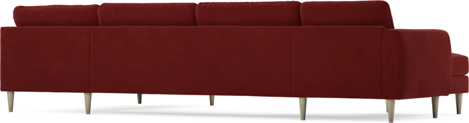 Bridge - 3-sits soffa med schäslong vänster och divan höger - Röd