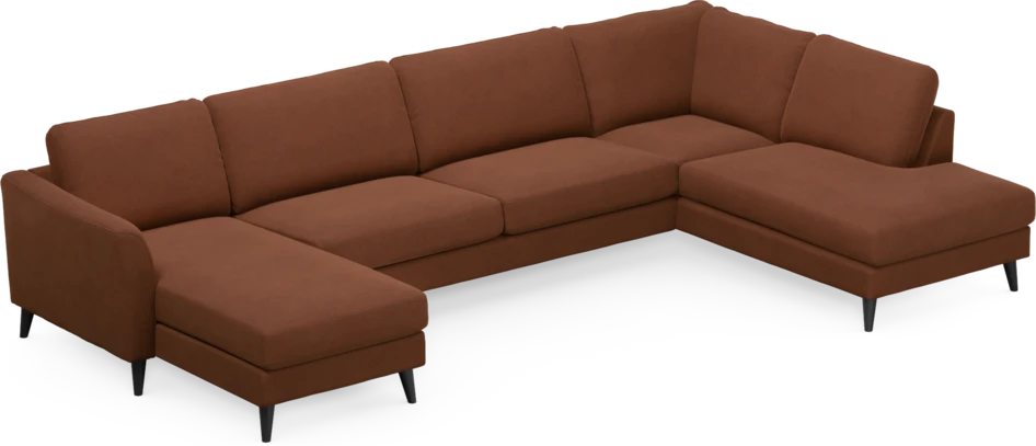 Bridge - 3-sits soffa med schäslong vänster och divan höger - Orange