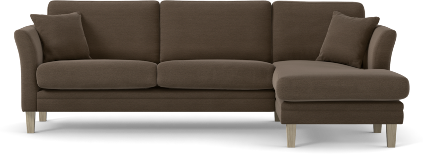 Eden - 2,5-sits soffa med schäslong - Brun