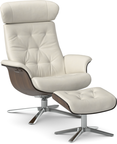 Timeout XL - Fåtölj och fotpall pikérad - Vit